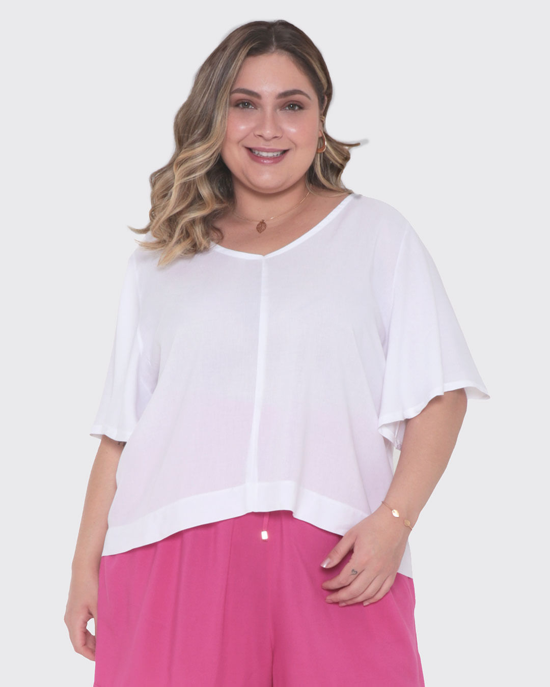 Blusa Plus Size Feminina Viscose Branca | Lojas Torra - Lojas Torra
