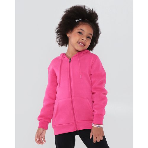 Casaco Infantil Capuz Rosa Escuro