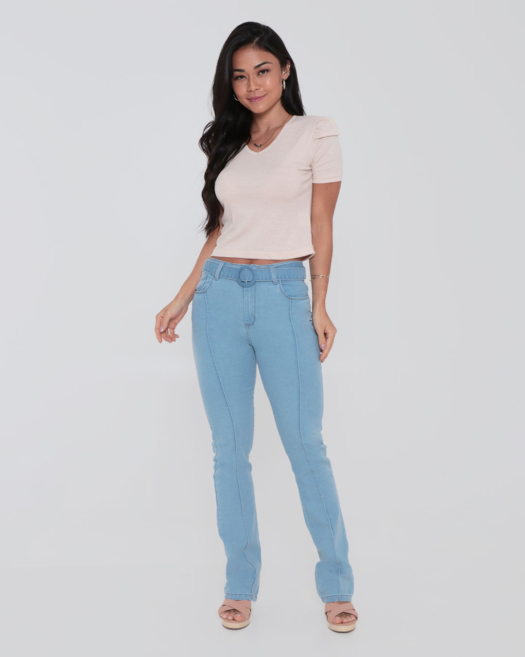 Calca-22602684-Jns-Flare-C-Cinto-Nerv-Cl---Blue-Jeans-Claro