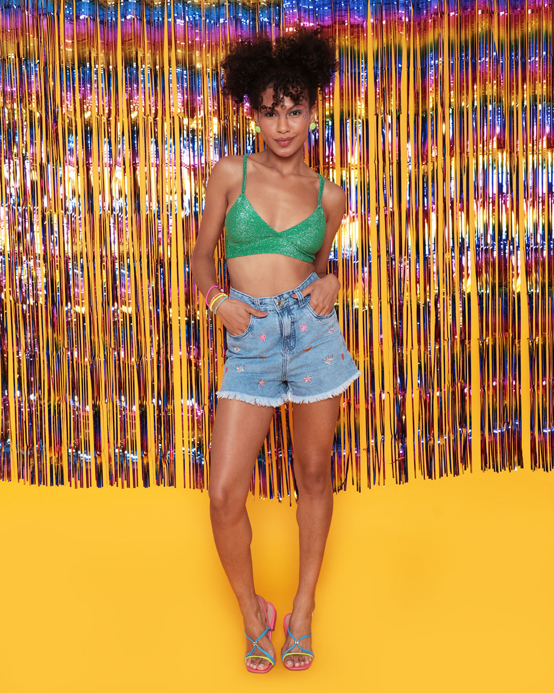 Top Feminino Lurex Sem Bojo Transpassado Verde - Lojas Torra