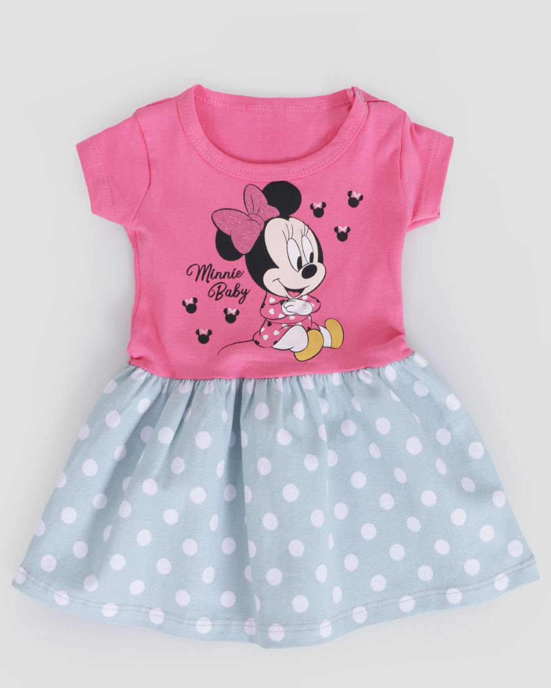 Vestido Bebê Estampa Minnie Poá Disney Rosa - Lojas Torra