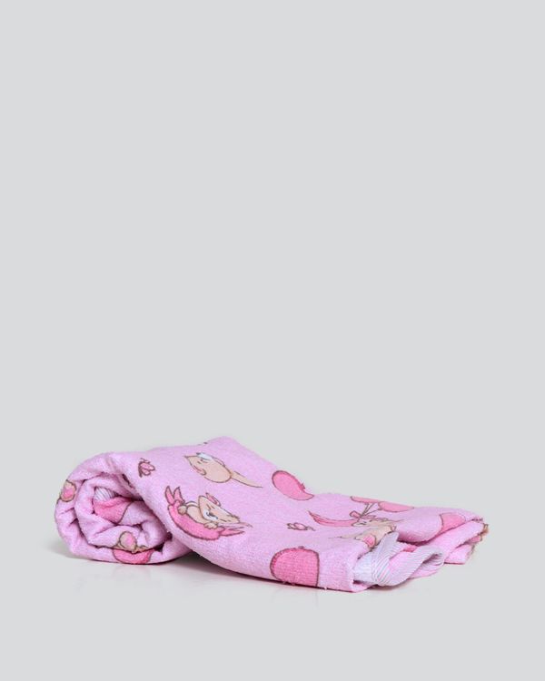 Toalha Banho Com Capuz Estampa Ursinho Rosa UN