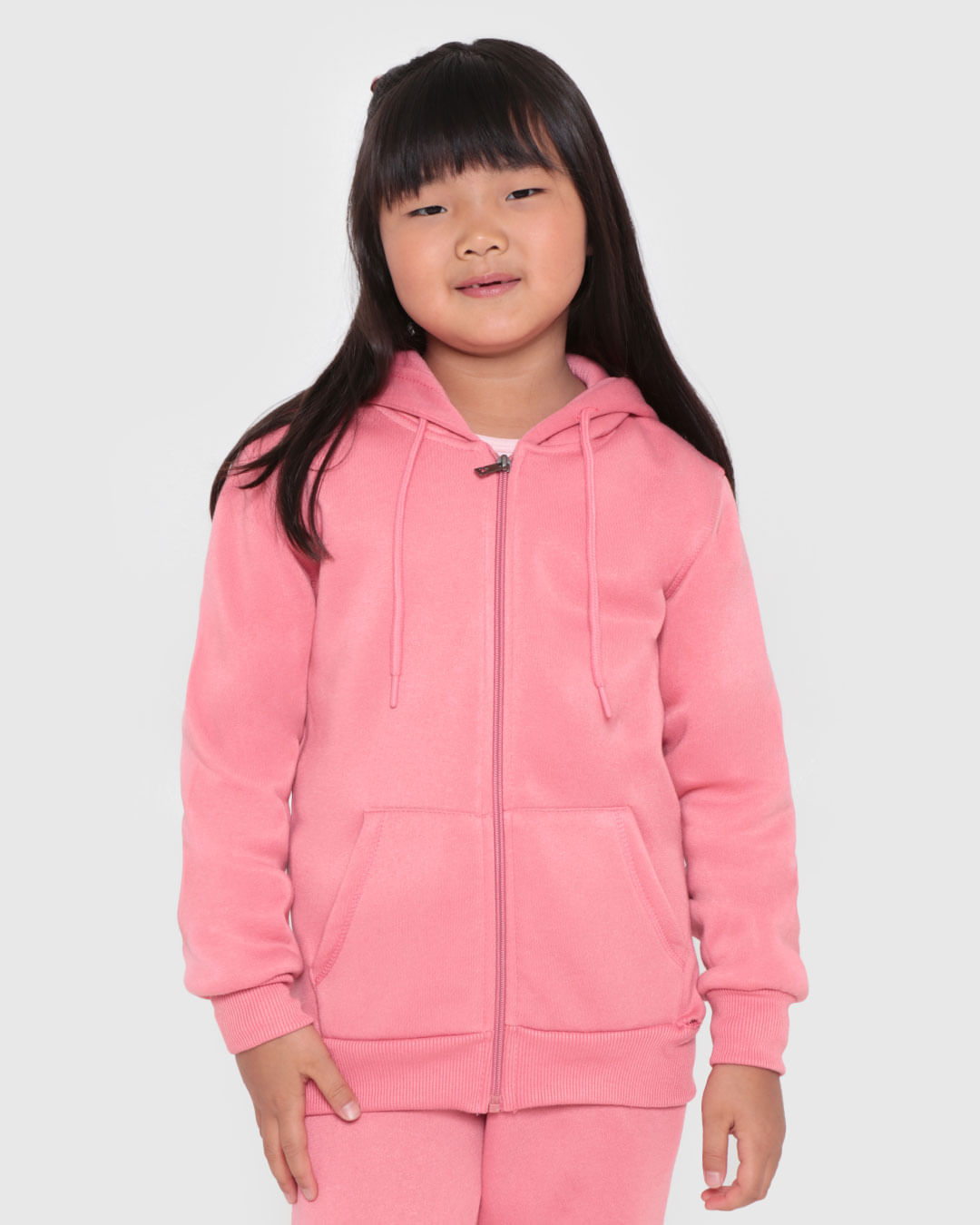 Casaco Moletom Infantil Com Zíper e Bolso Rosa Lojas Torra