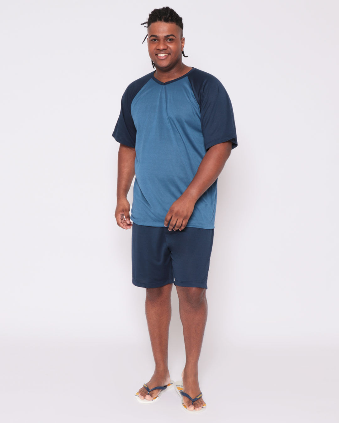Pijama-Gola-V-Raglan-Plus-67534---Azul-Medio
