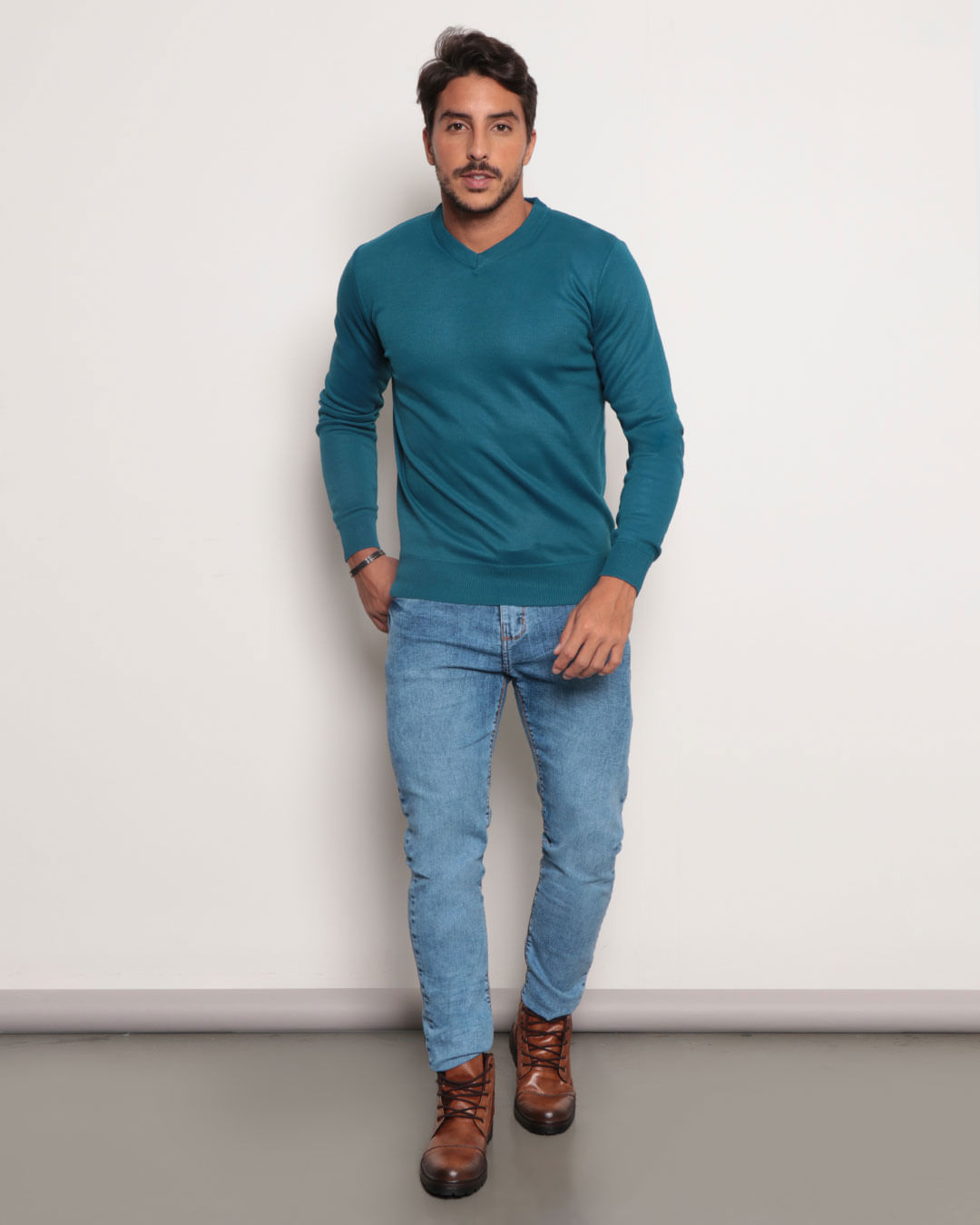 Tricot-Gola-V-Rep074-Petroleo-Pgg---Azul-Escuro