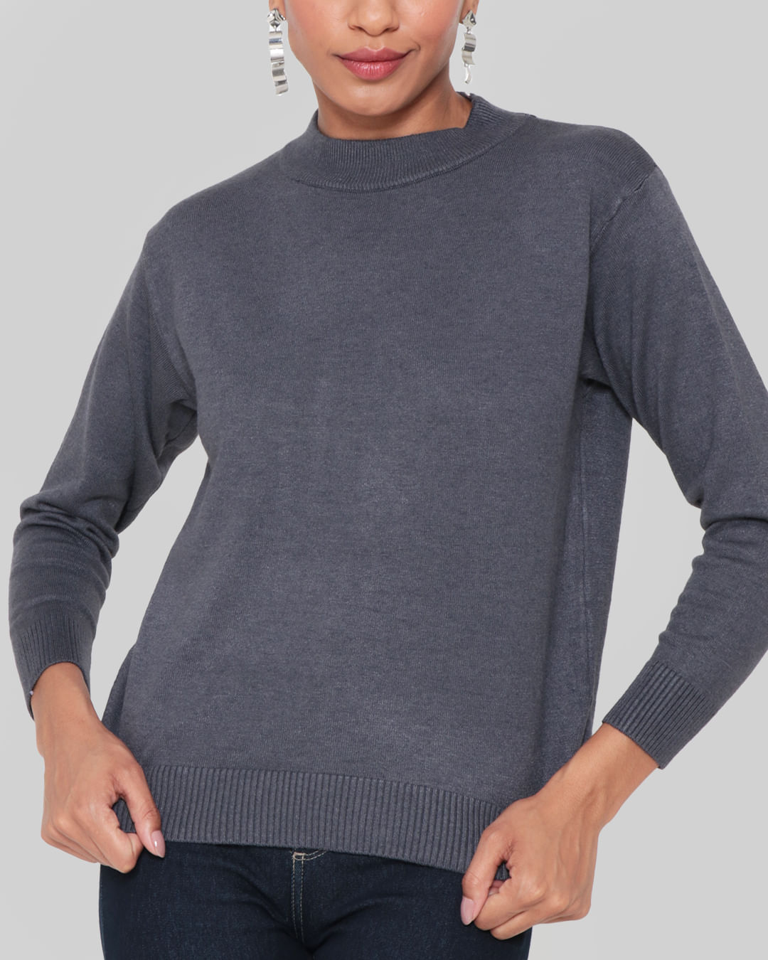 Blusa-Tricot-Mp0775-Gola-Alta---Cinza-Medio