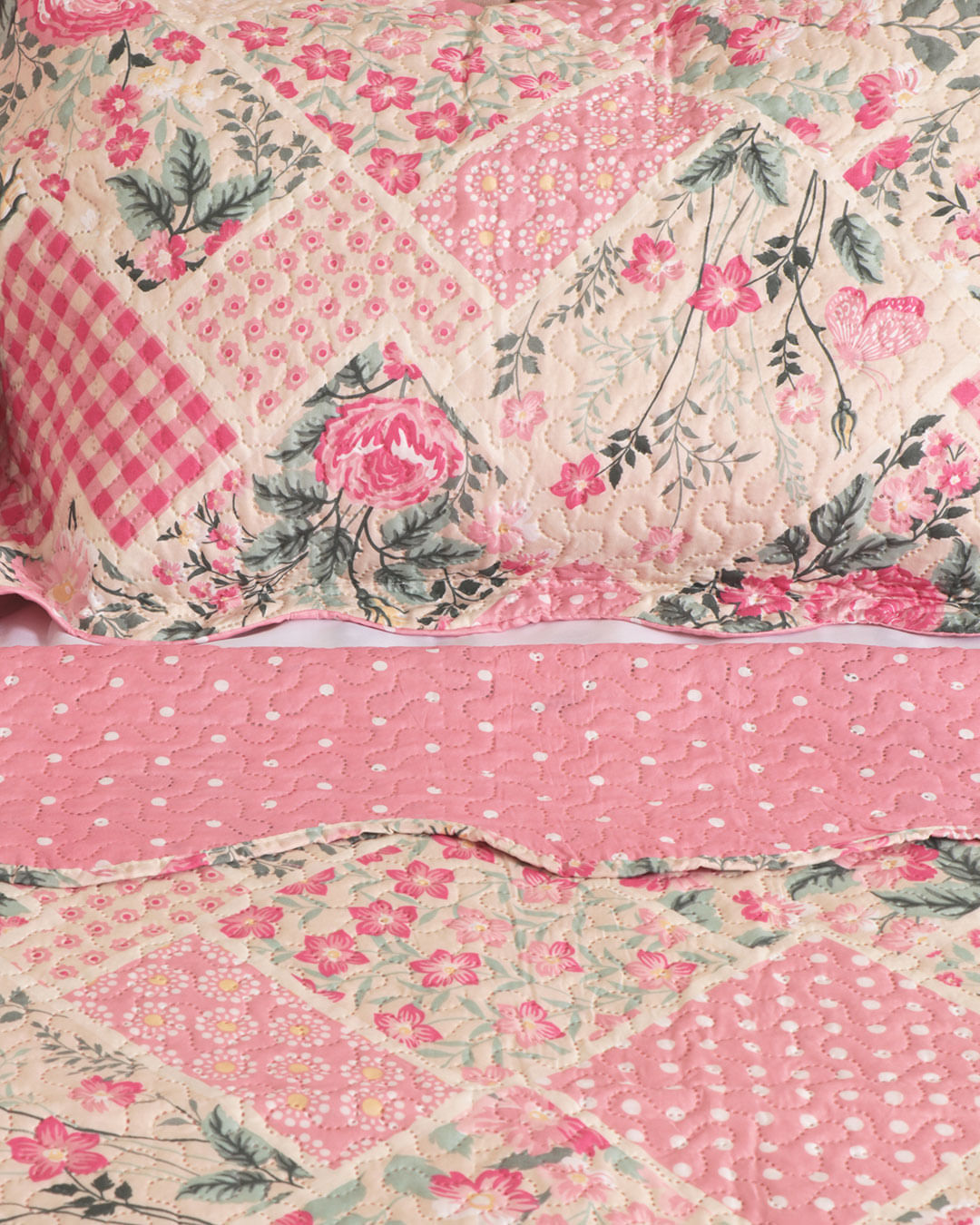 Kit-Colcha-Df-Queen-Bouti-C-03-Pcs---Rosa-Geometrico