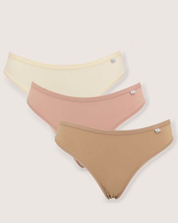 Kit 3 Calcinhas Feminina Biquíni Delcotton Bege Amarela Rosa G
