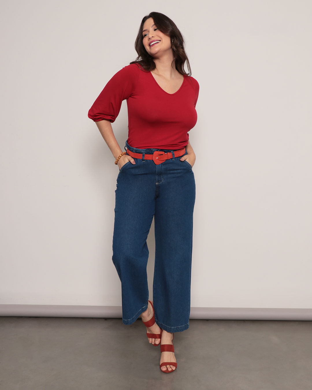 Blusa-Vs633-Gota-Costas-Ml---Vermelho-Medio