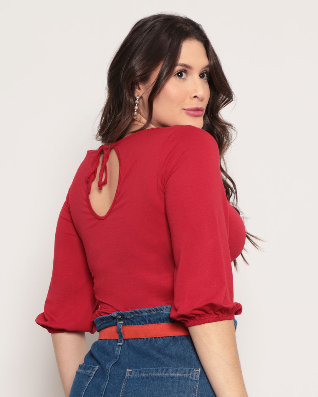 Blusa-Vs633-Gota-Costas-Ml---Vermelho-Medio