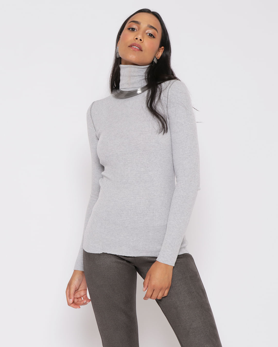 Blusa-Mp0444-Tricot-Gola-Alta---Cinza-Claro