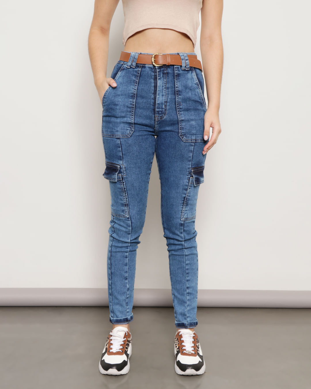Calca-500296-Jns-Skn-Bolso-Cargo-Fem-Ad---Blue-Jeans-Medio
