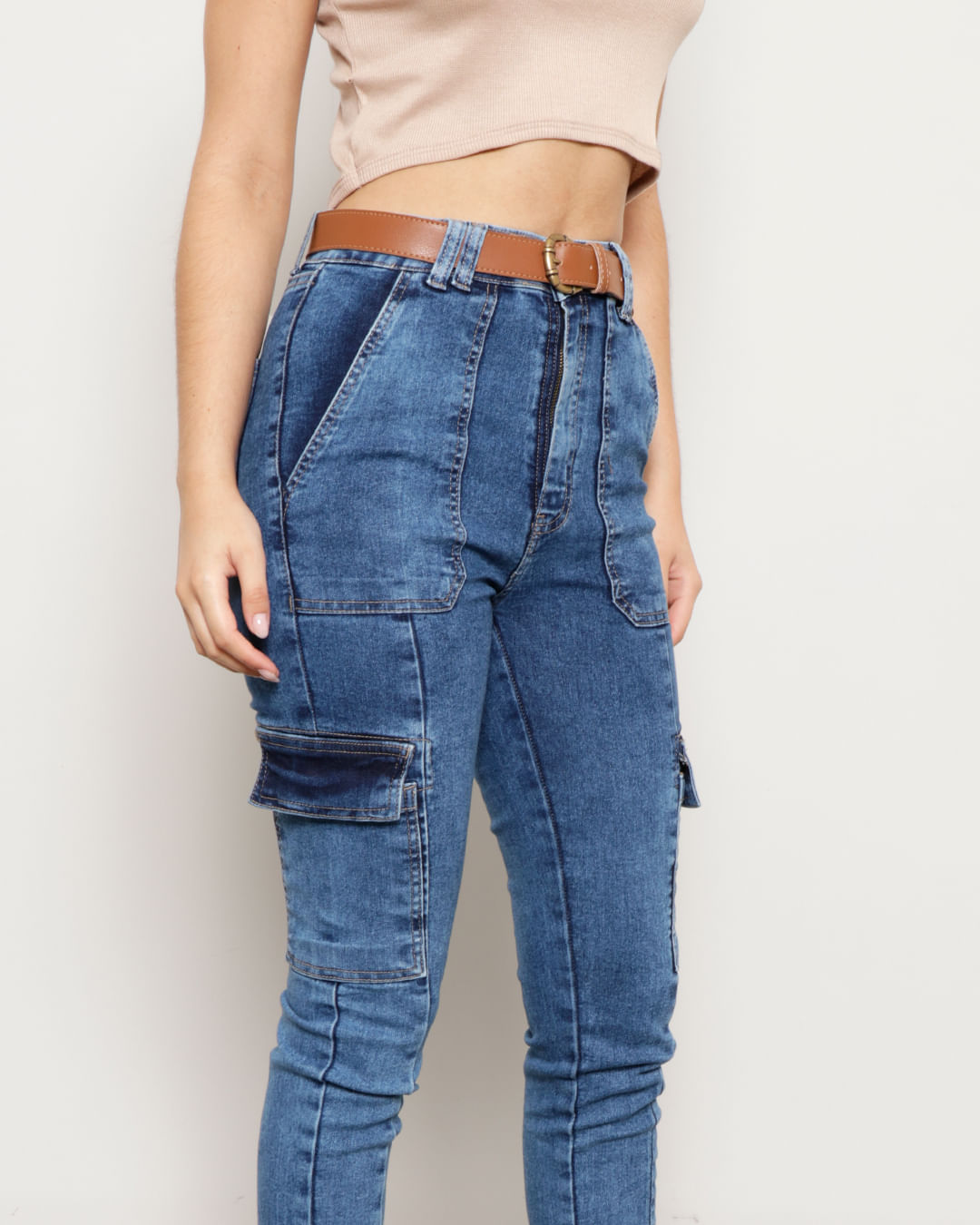 Calca-500296-Jns-Skn-Bolso-Cargo-Fem-Ad---Blue-Jeans-Medio