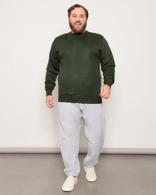 Calça Plus Size Masculino Jogger Sarja Cinza G1