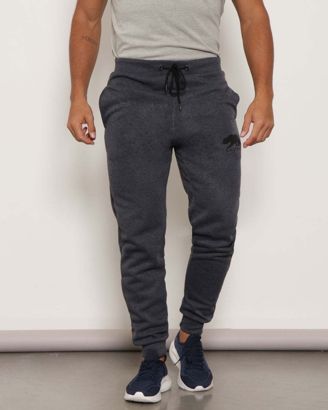 Calca-Moletom-Silk-Urso-Bjp---Mescla-Escuro