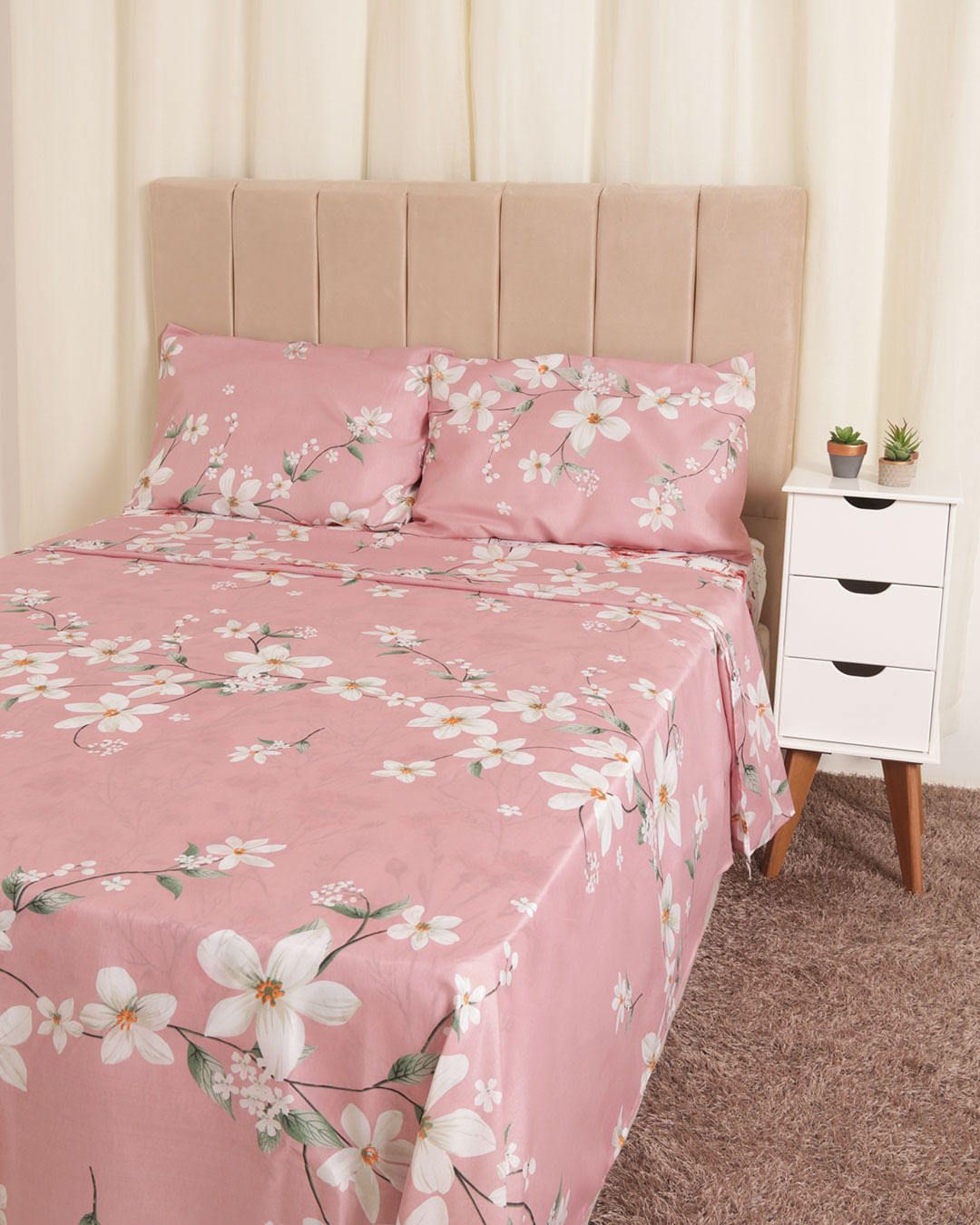 Jogo-Microfibra-King-4pcs---Rosa-Floral