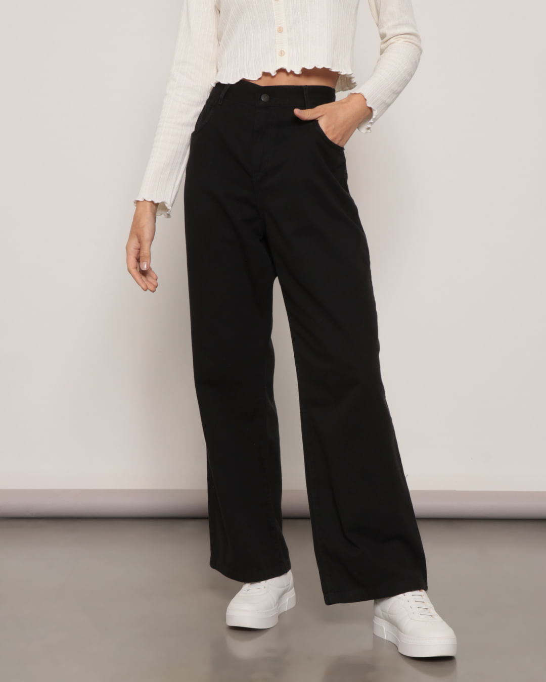 Calca-02424001-Jns-Wid-Paper-Bag-Fem-Ad---Black-Jeans-Escuro