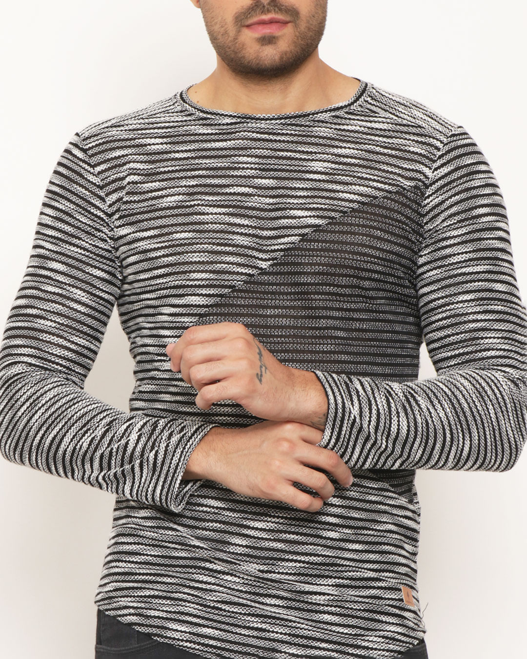 Camiseta-Ml-Com-Recort-5001-Pgg---Preto-Listrado