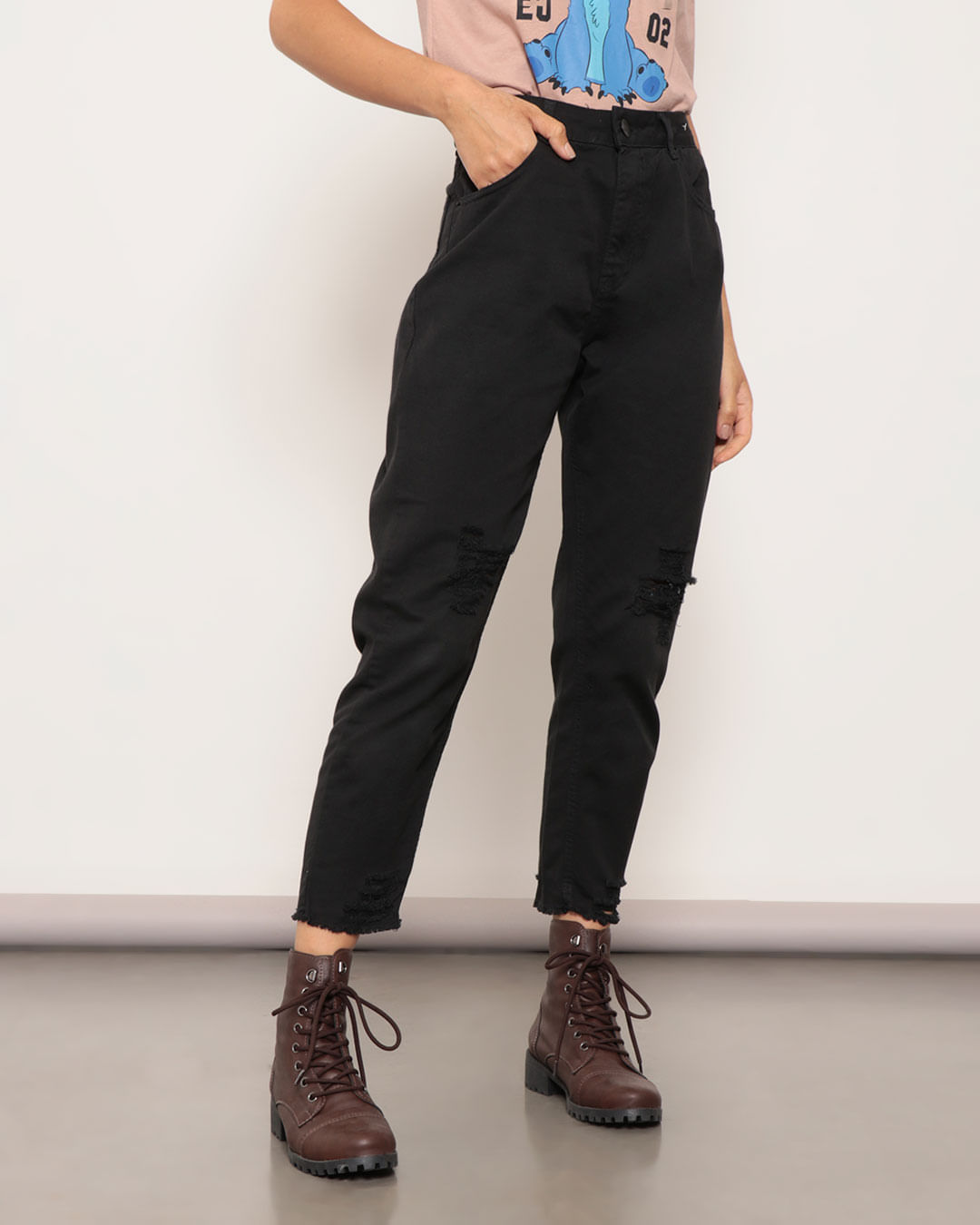Calca-0925941-Srj-Rasg-Barr-Desf-Fem-Ad---Preto