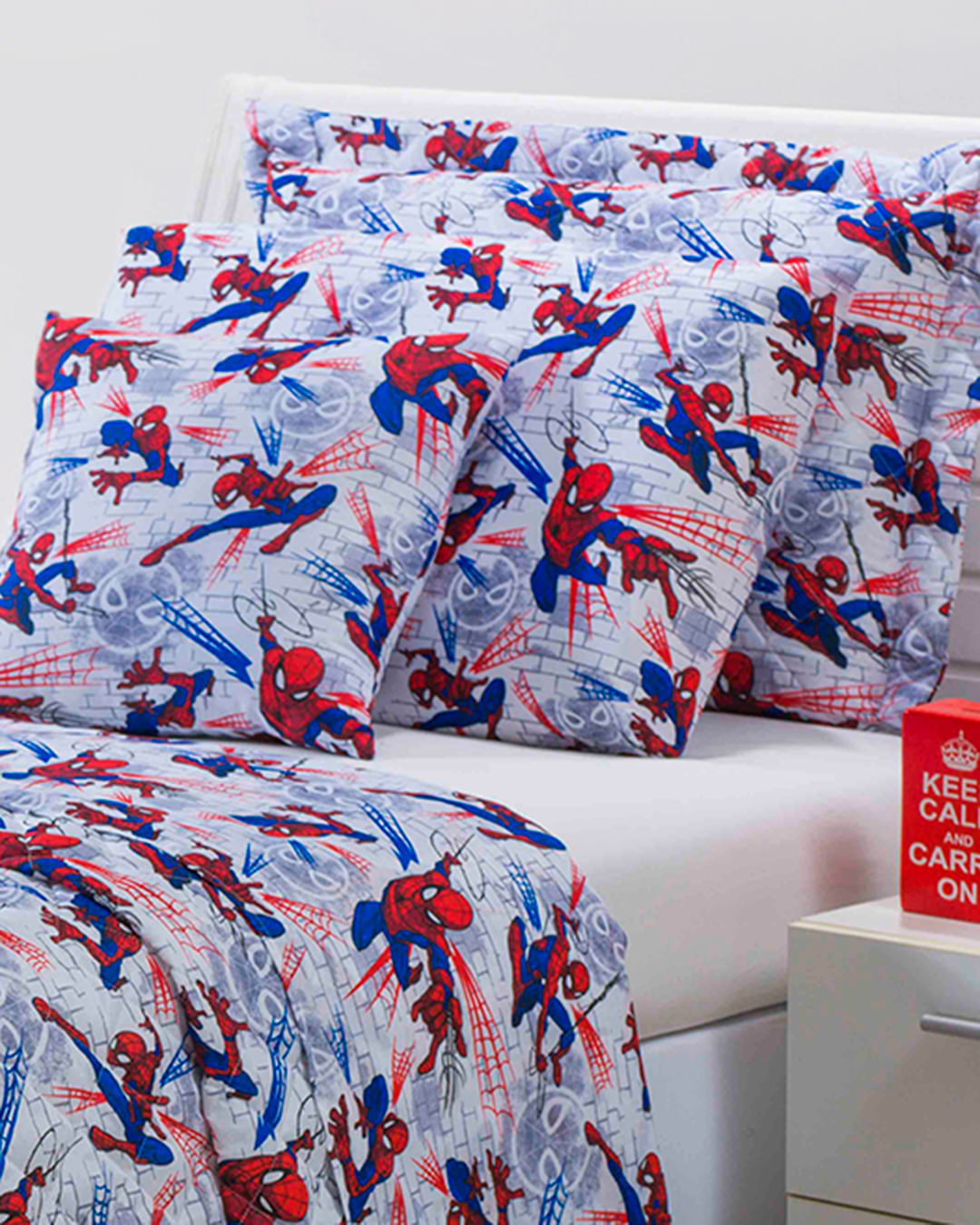 Colcha-Soft-Solt-Spider-Man-Climber---Cinza-Claro