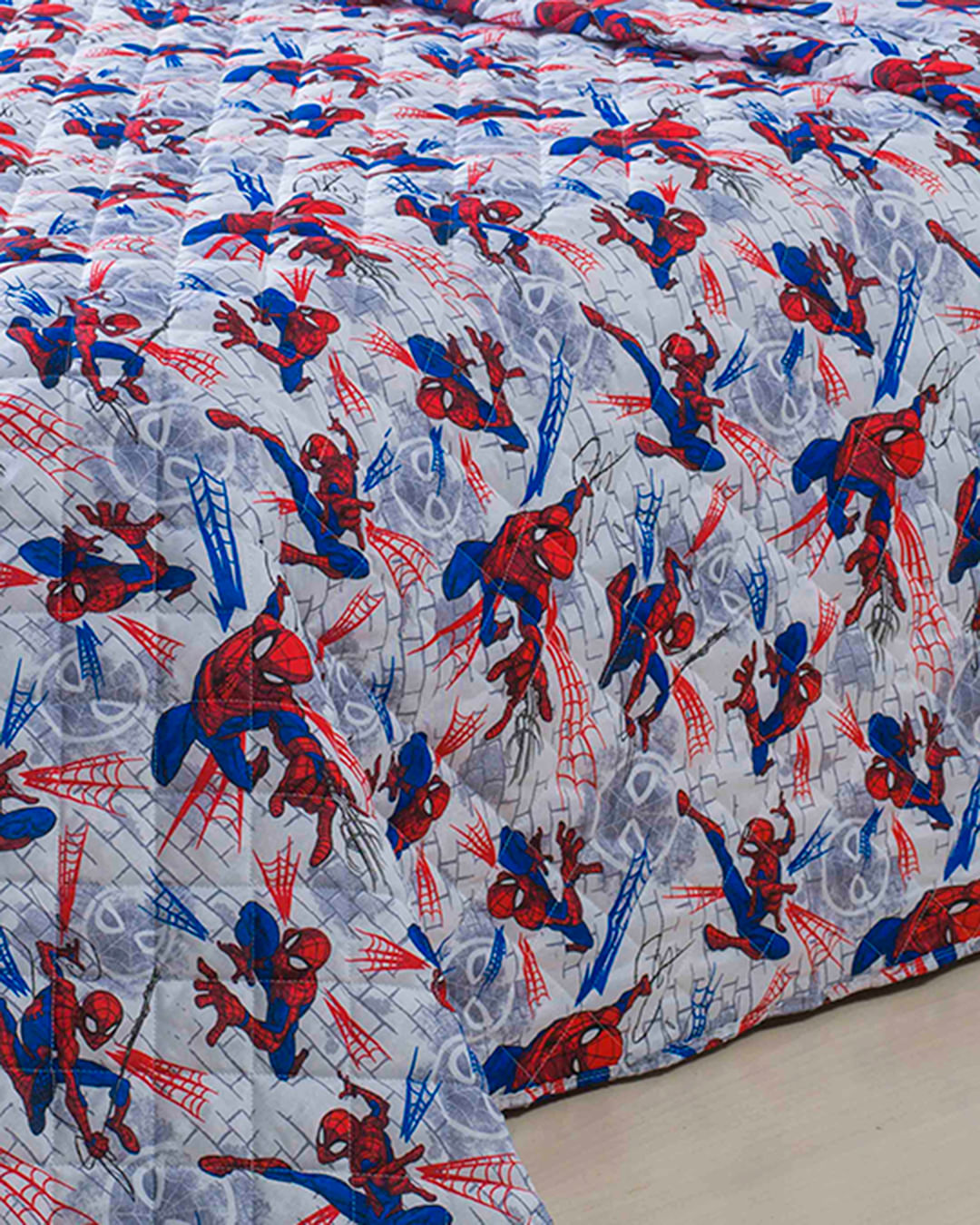 Colcha-Soft-Solt-Spider-Man-Climber---Cinza-Claro