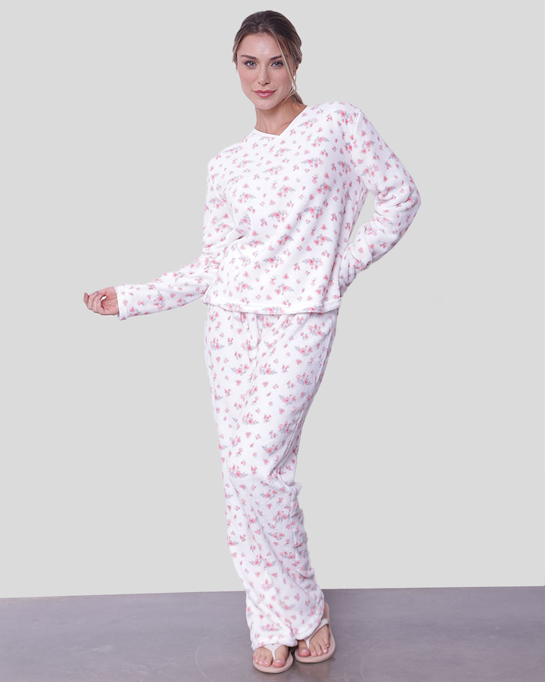 Pijama-Soft-Lonfo-Decv-Floral---Off-White-Floral