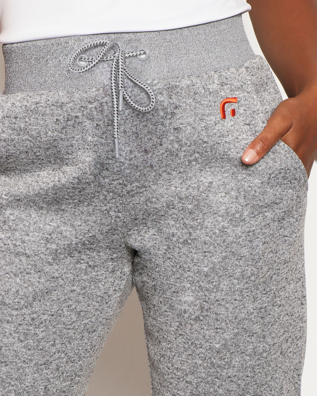 Calça Moletom Feminina Jogger Fitter Fitness Cinza