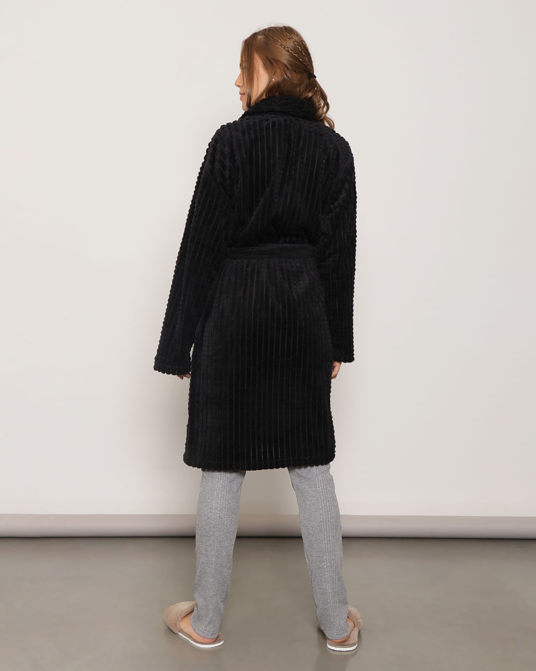 Roupao-Jacquard-Flannel-Fleece---Preto