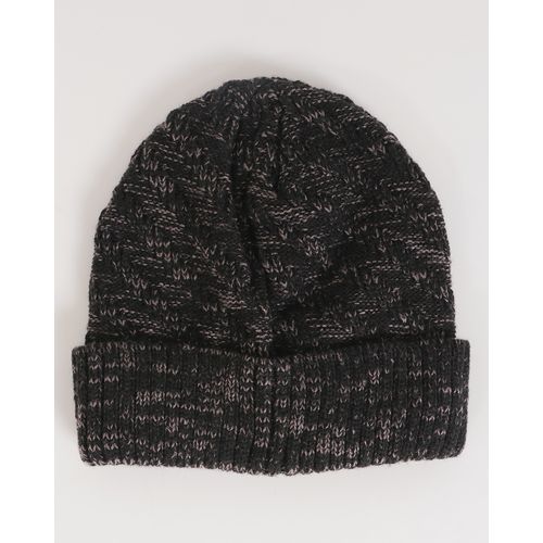 Gorro Masculino de Tricô Mesclado Cinza