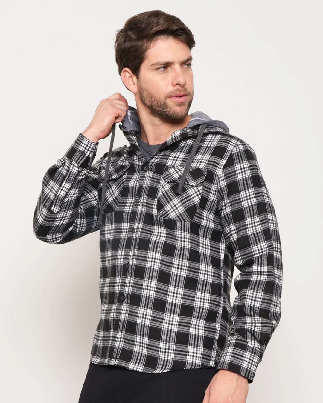 Camisa-Flanela-Xadrez-Capuz-Jwp02---Cinza-Escuro