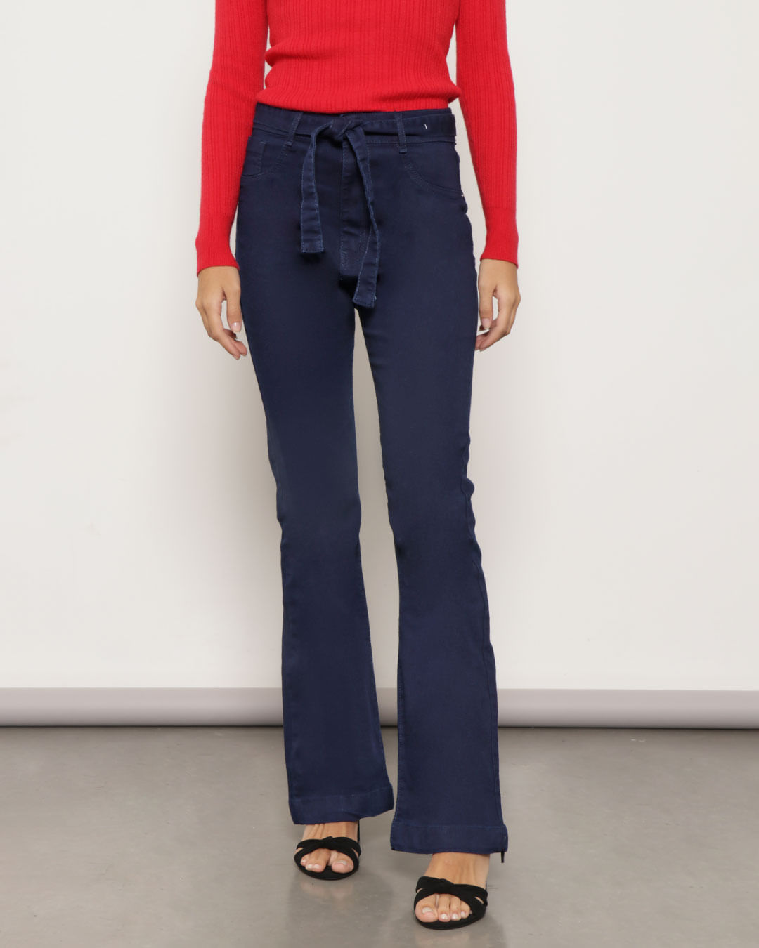 Calca-930101-Jns-Flare-Esc-C-Cint-Fem-Ad---Blue-Jeans-Escuro