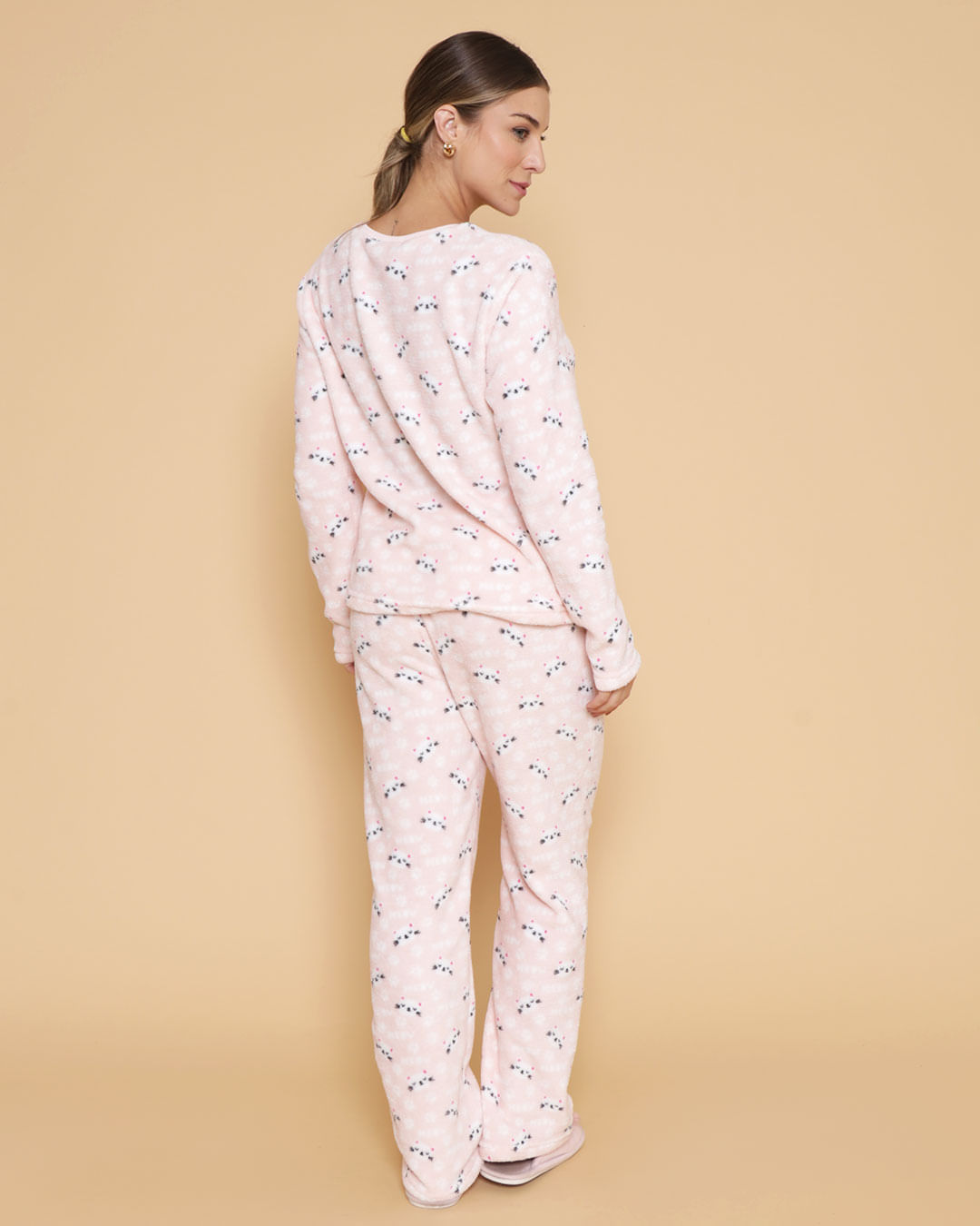 Pijama-Soft-Longo-Decredondo-Gato---Rosa-Claro