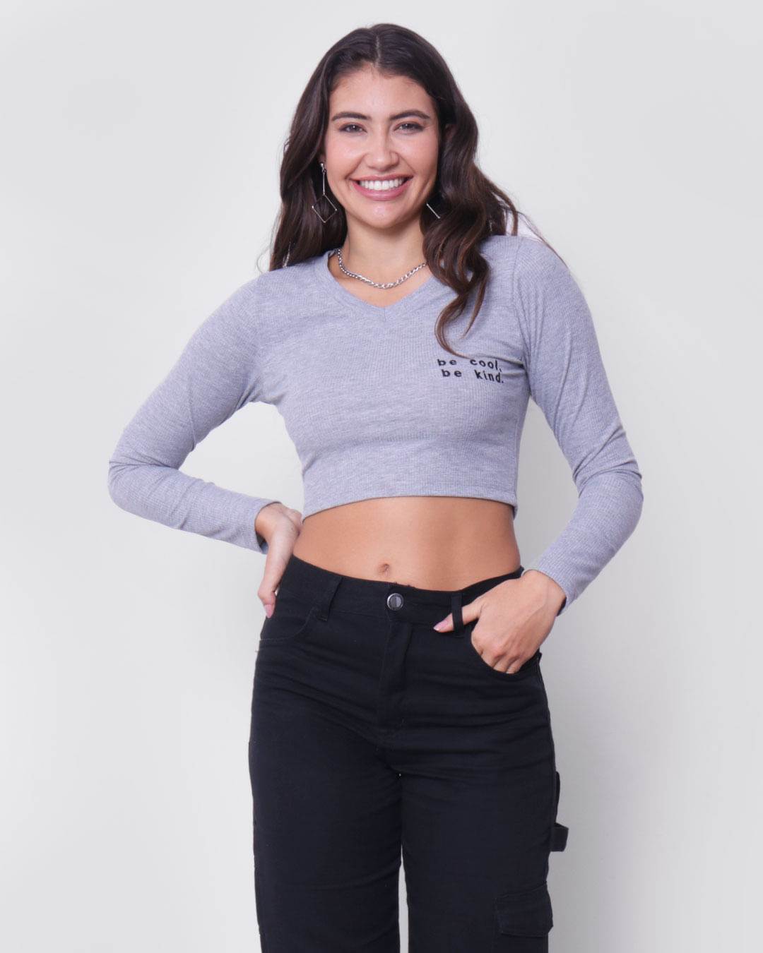 Blusa-Ml-Canelada-Gola-V-630501---Mescla-Claro