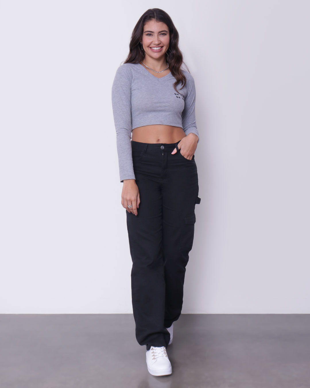 Blusa-Ml-Canelada-Gola-V-630501---Mescla-Claro