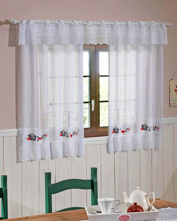 Cortina Cozinha Valência 200cm x 120cm Bege UN