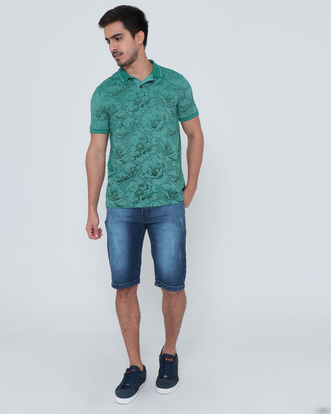 Polo-1470255-Floral-Retilinea-Pgg---Verde-Medio