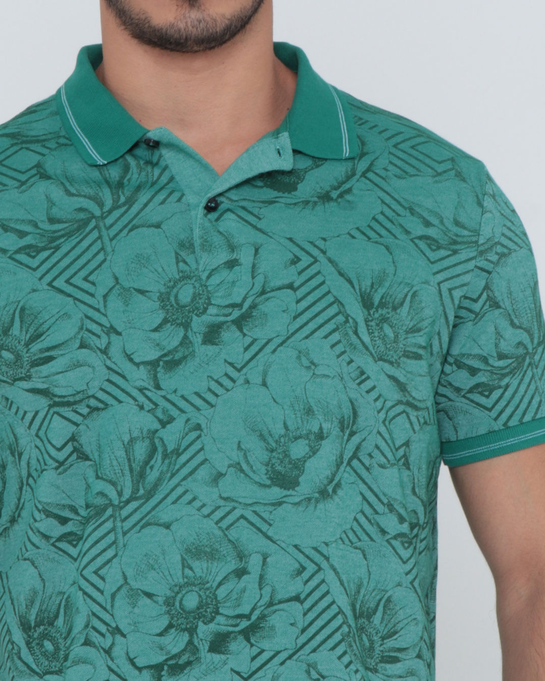 Polo-1470255-Floral-Retilinea-Pgg---Verde-Medio