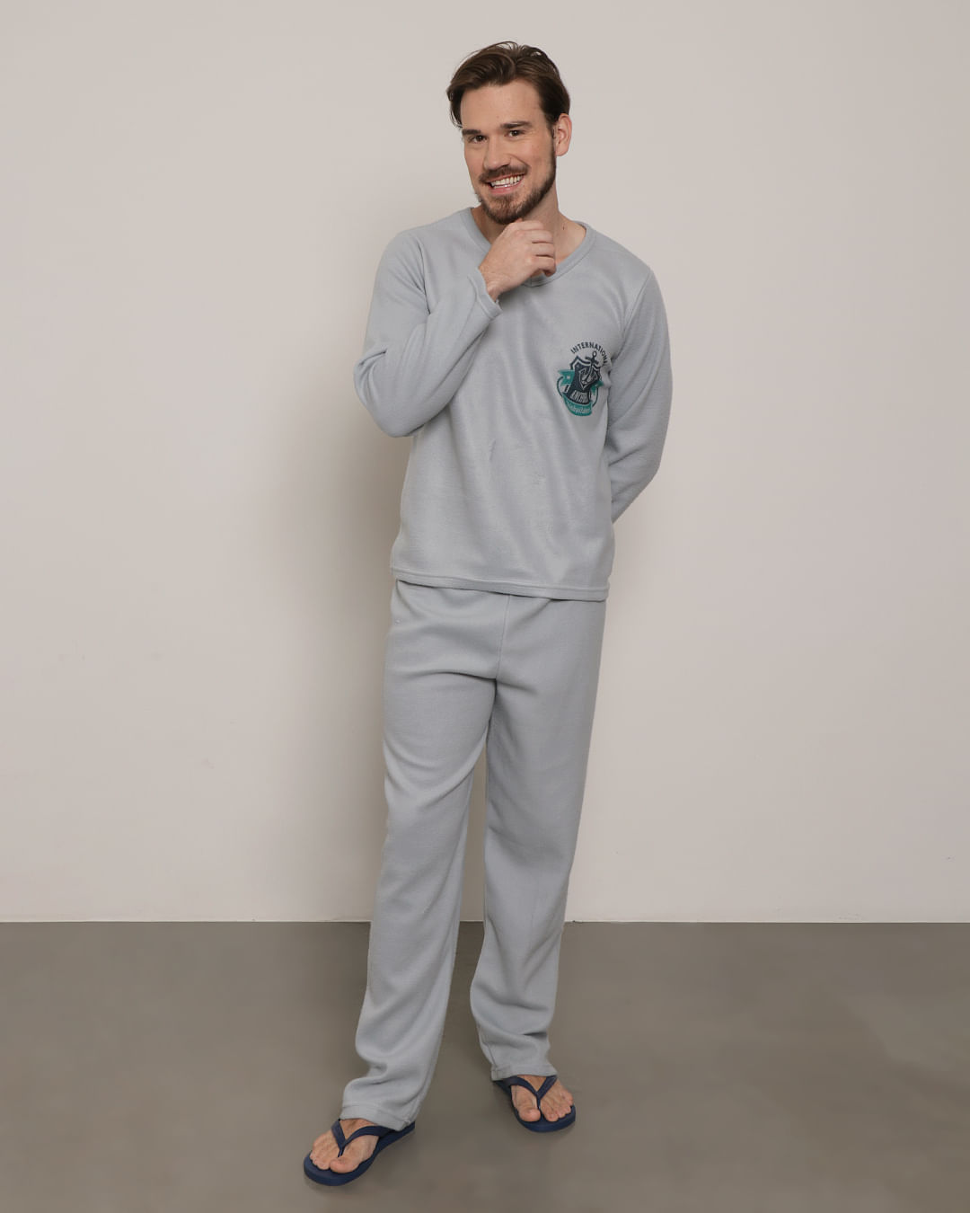 Pijama-Soft-Gola-V-Ref-404-1---Cinza-Geometrico