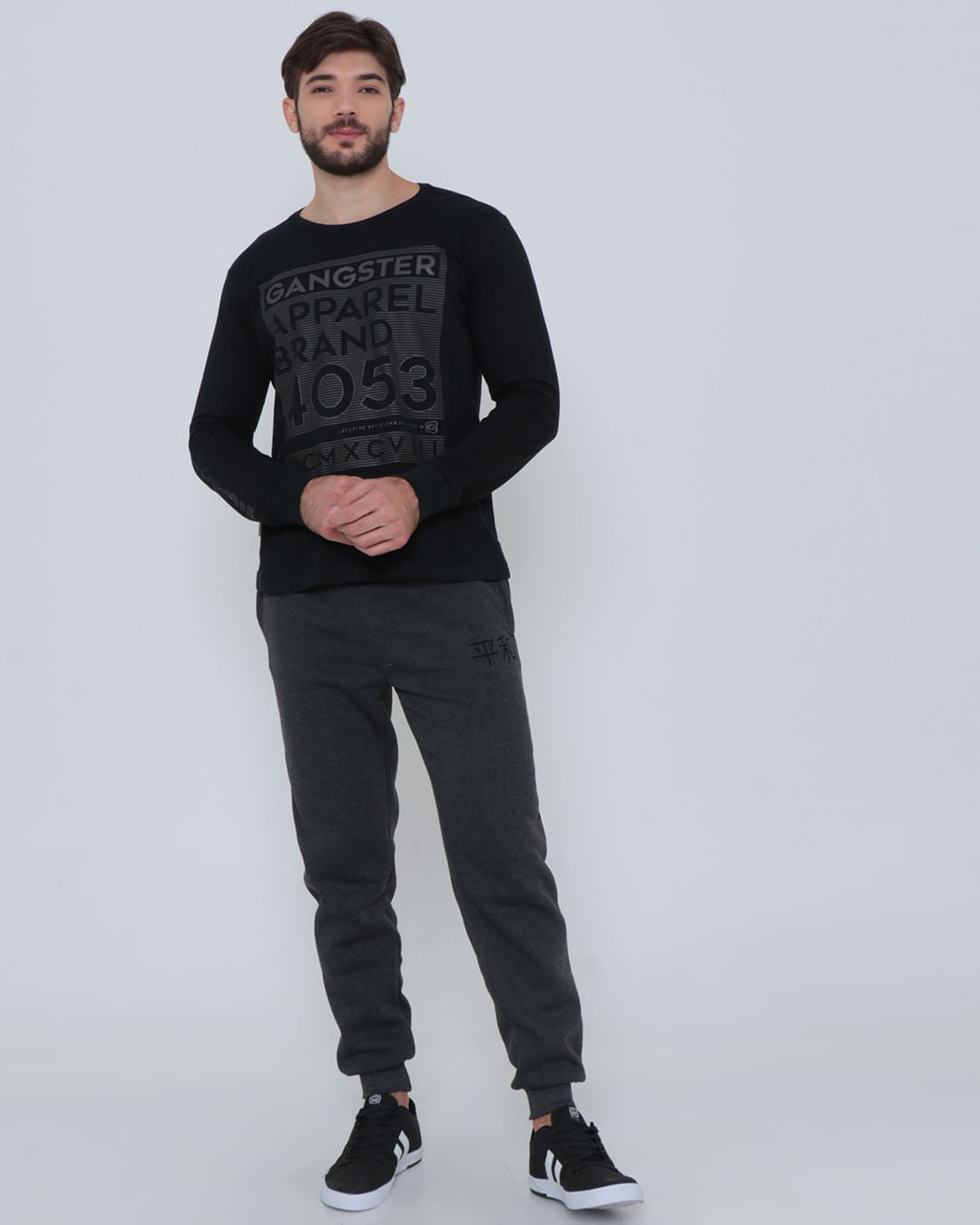Calca-Fjp03-Jogger-Estampada---Cinza-Escuro