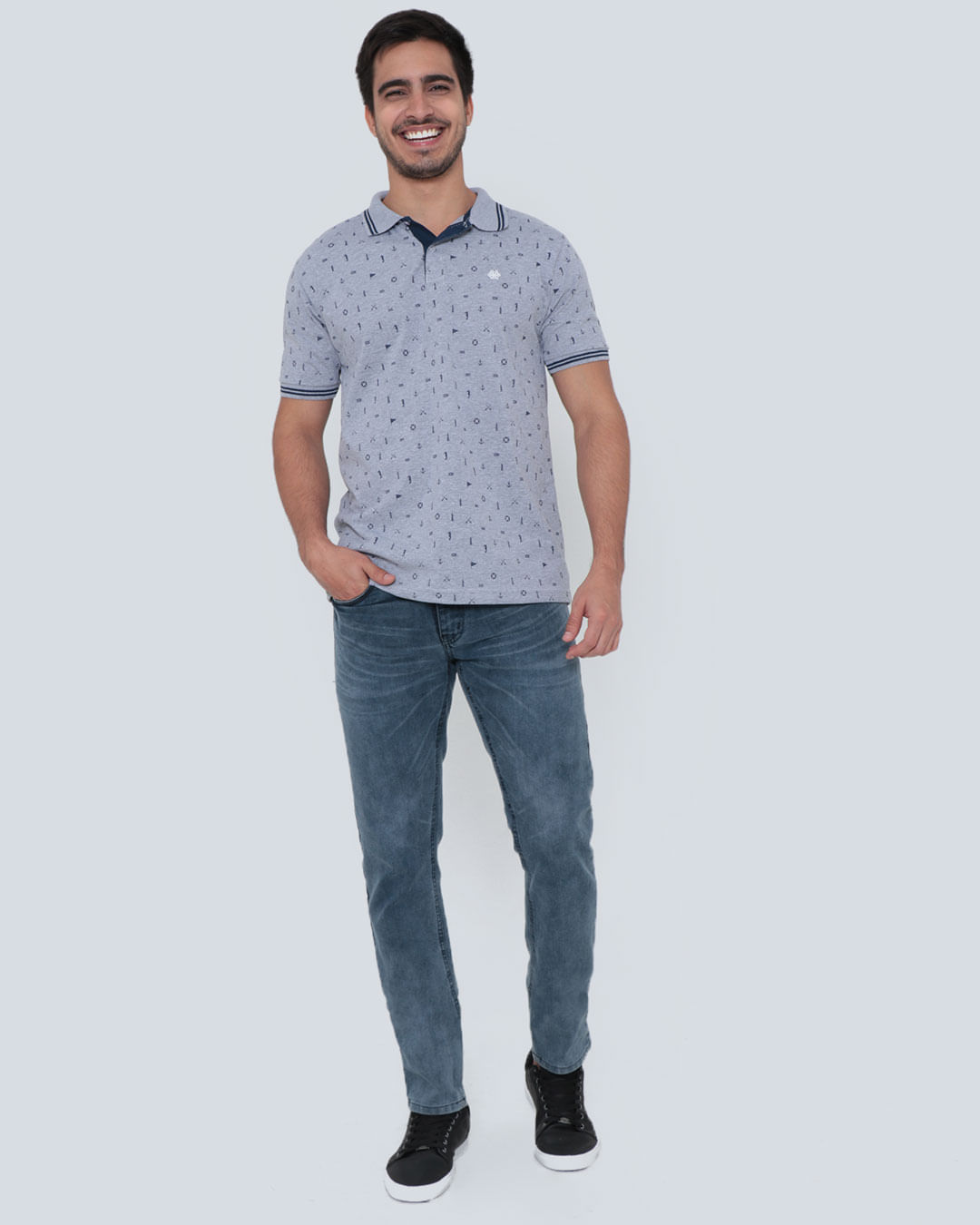 Polo-Ib10128-Listrprint-Cinza-Pgg---Cinza-Medio