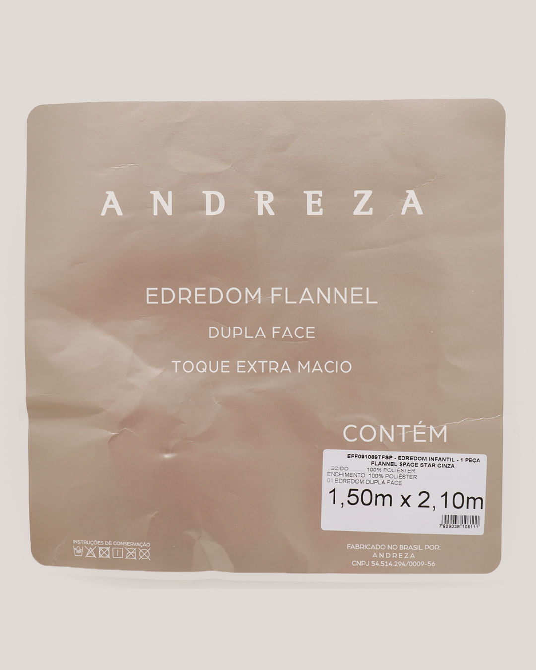 Edredom-Flannel-Space-Star---Cinza-Claro