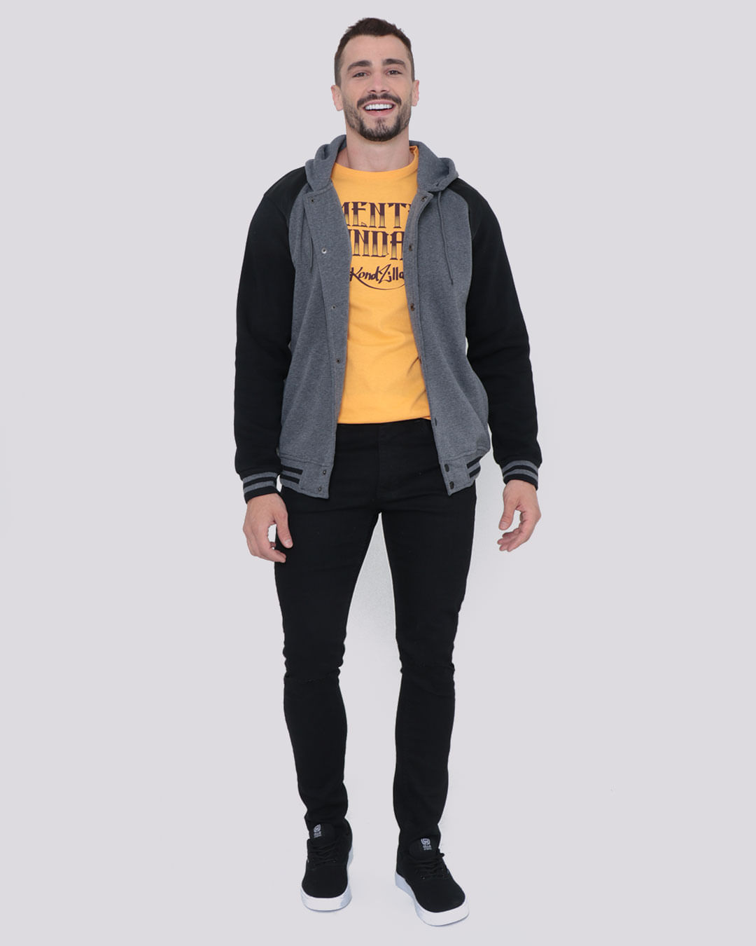 Moletom-Bh01-Bomber-Aberto---Cinza-Escuro