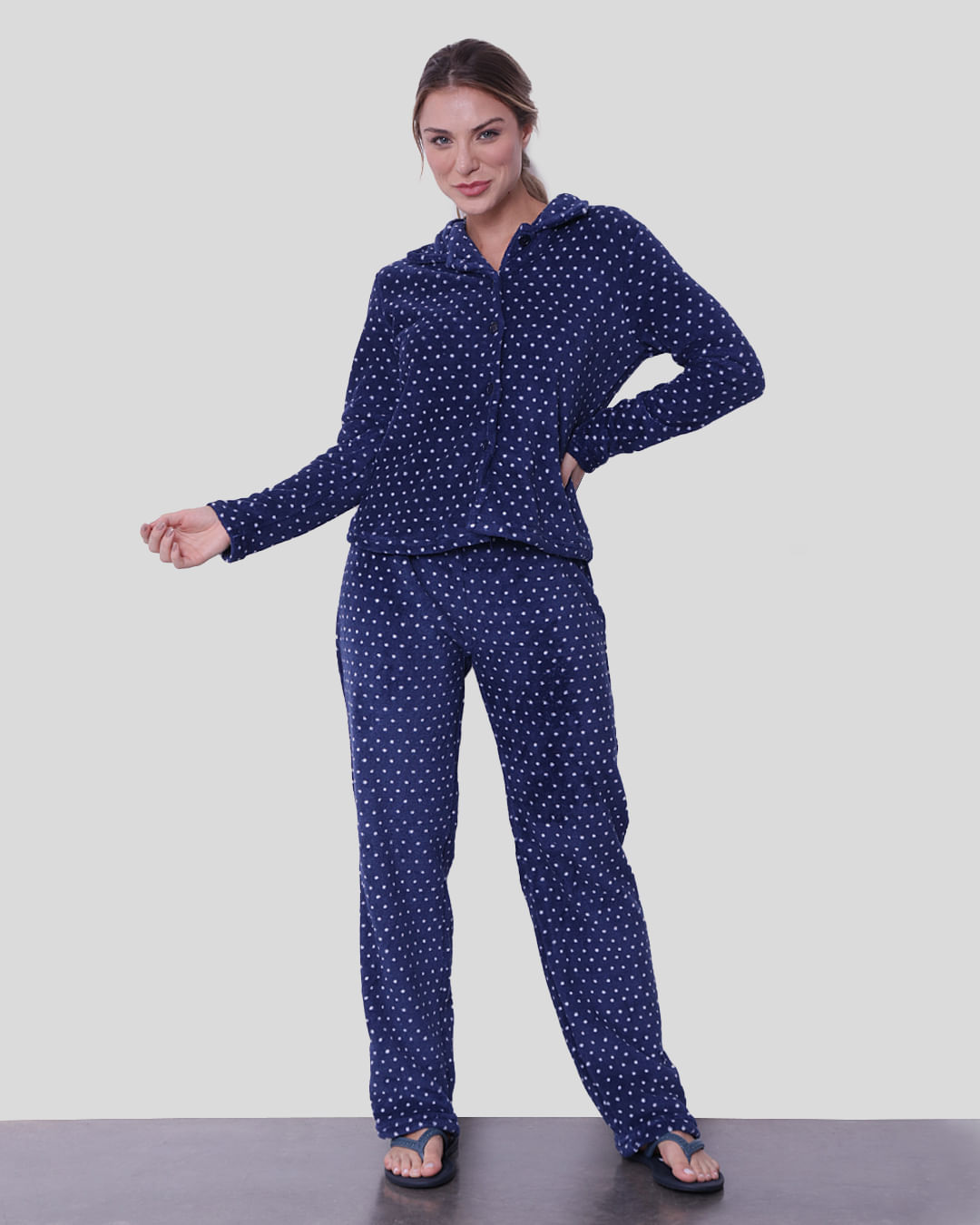 Pijama-Soft-Longo-Abertfrontal-Poa---Marinho