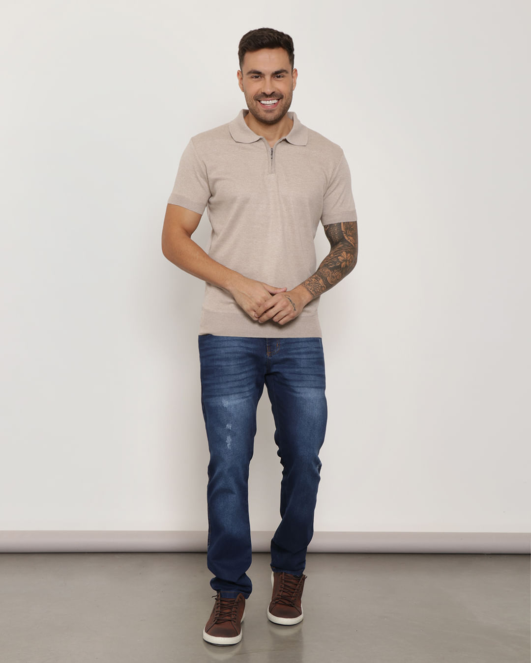 Polo-Tricot-Faro-Half-Ac-2-Kaki-Cl-Pgg---Bege-Claro