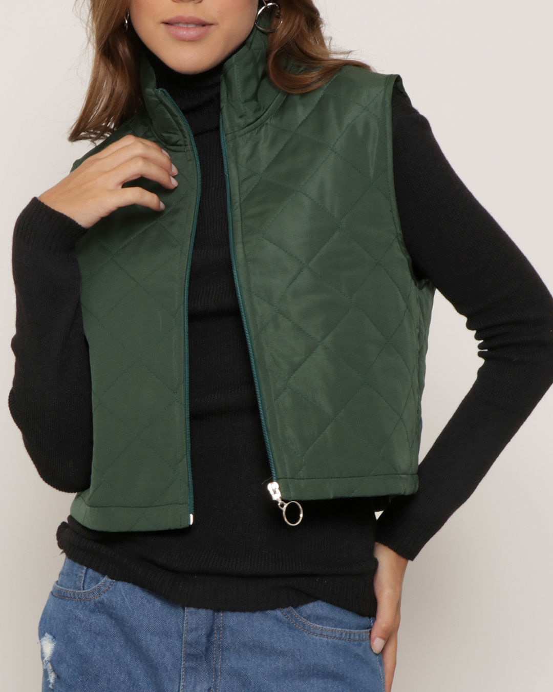 Colete-Cropped-Matelasse-Kais1093---Verde-Escuro