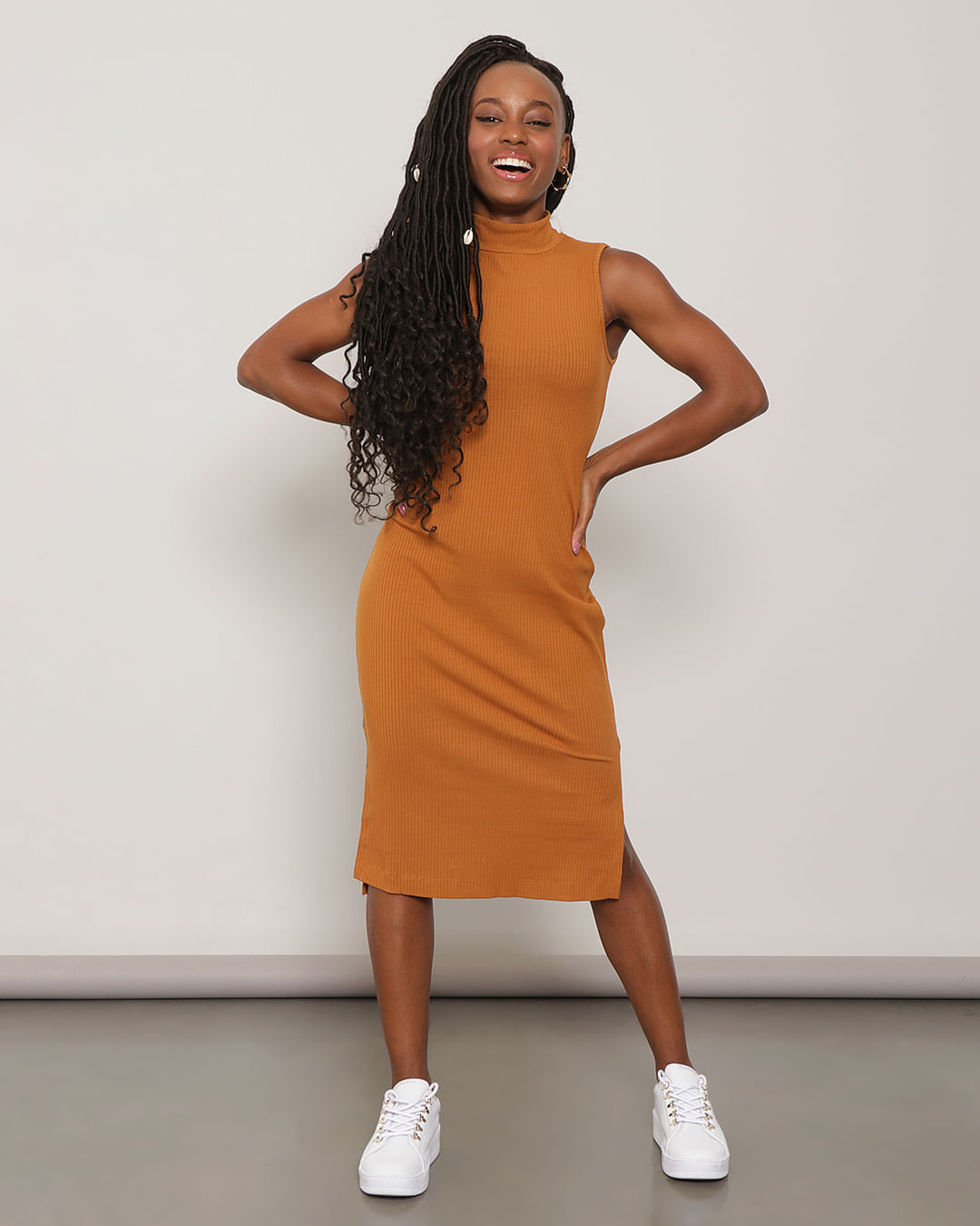 Vestido-Ko3352-Canelado-Midi---Marrom-Claro