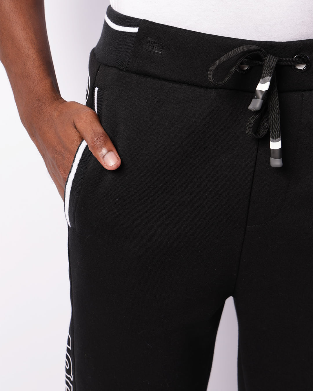 Calça Moletom Masculina Gangster Com Bolso Preta