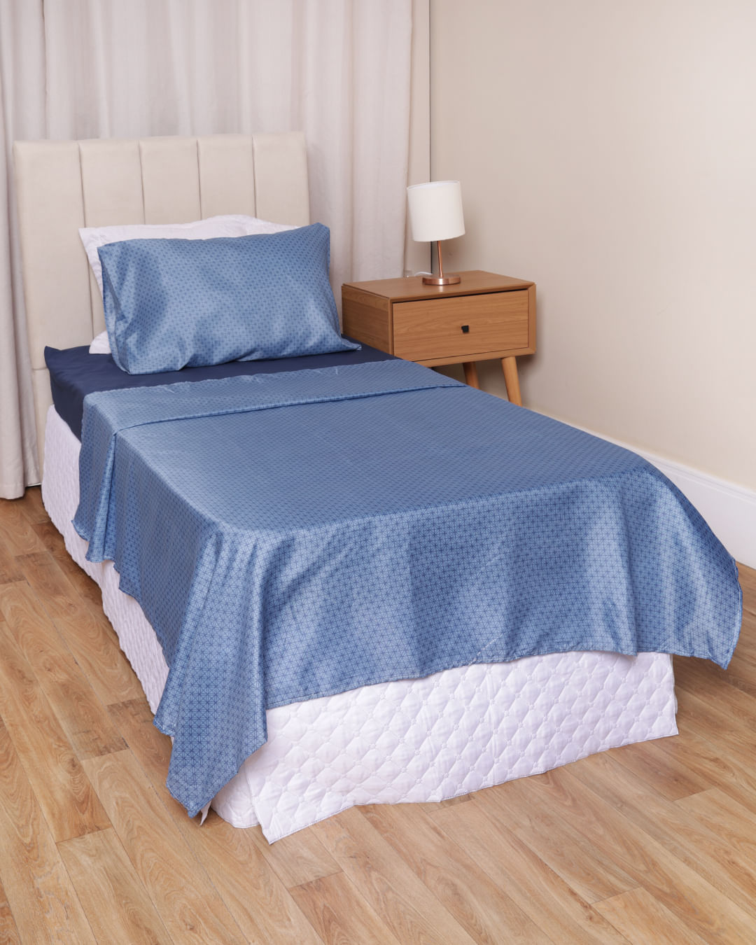 Jg-De-Cama-St-Tex-Xadrez-F-Liso---Azul