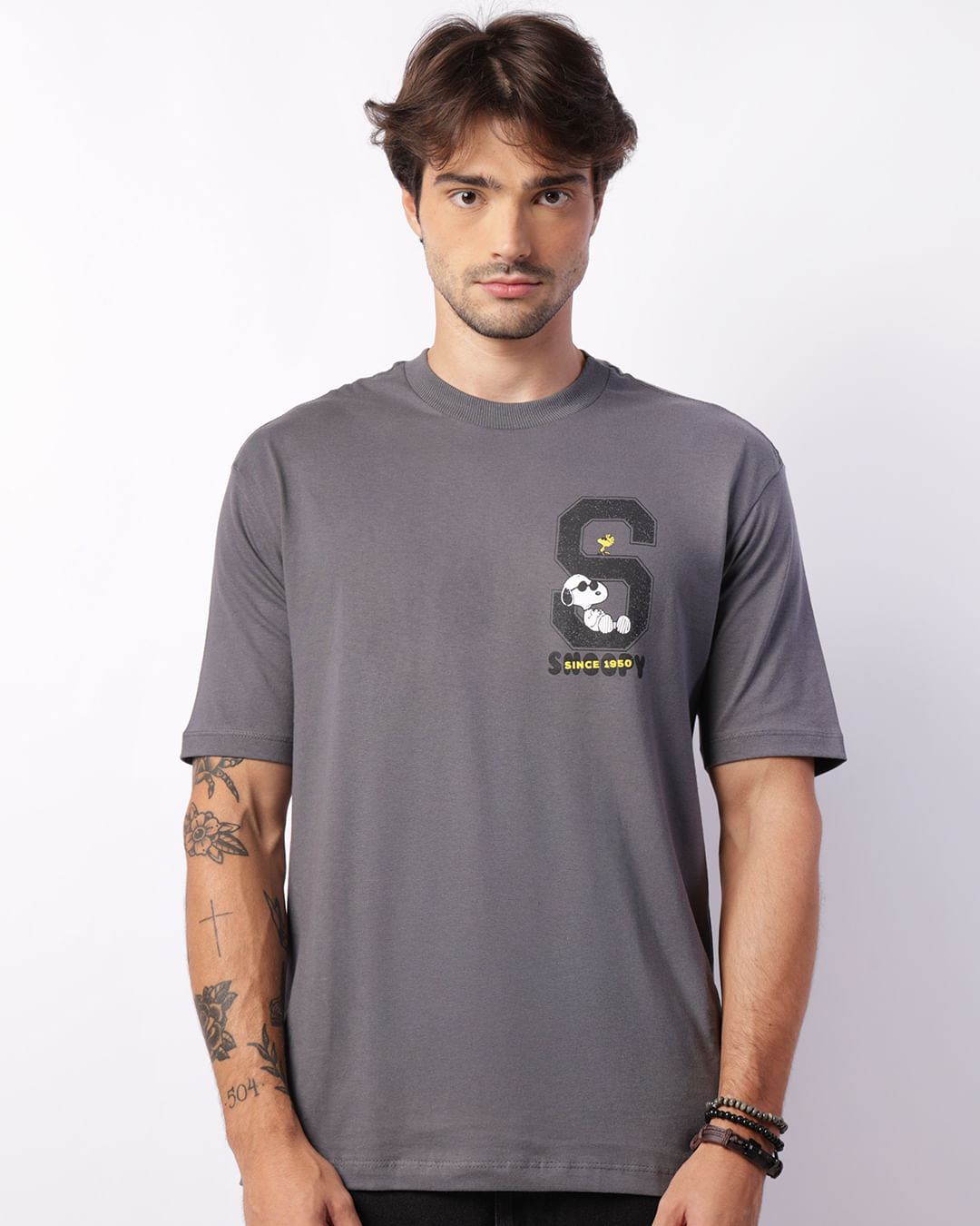 Camiseta-Snoopy-Tr0033-Pgg---Cinza