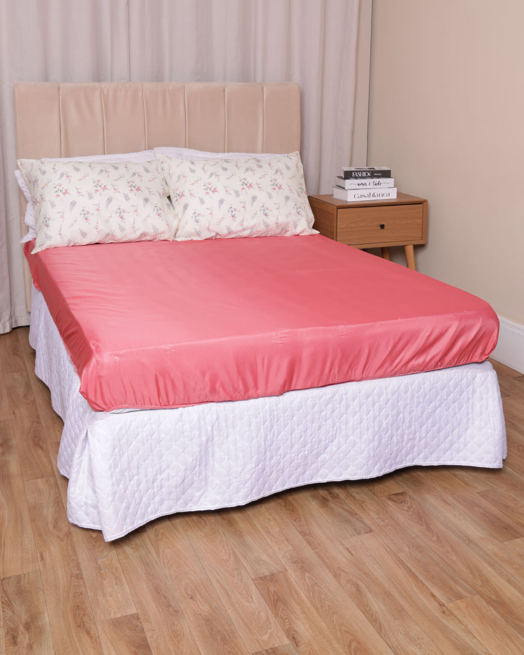 Jg-Cama-Casal-3-Pcs-Romantico-Ver-25---Rosa-Escuro